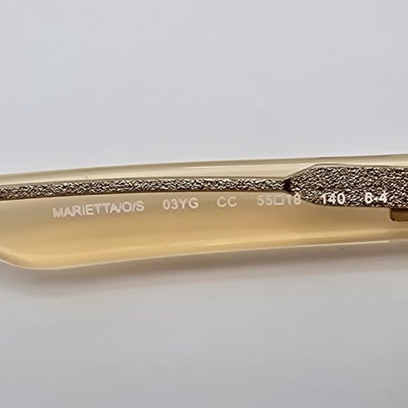 Kate Spade Marietta Gold Glitter Peach Frame Brown Gradient Cat Eye Sunglasses - Picture 7 of 12